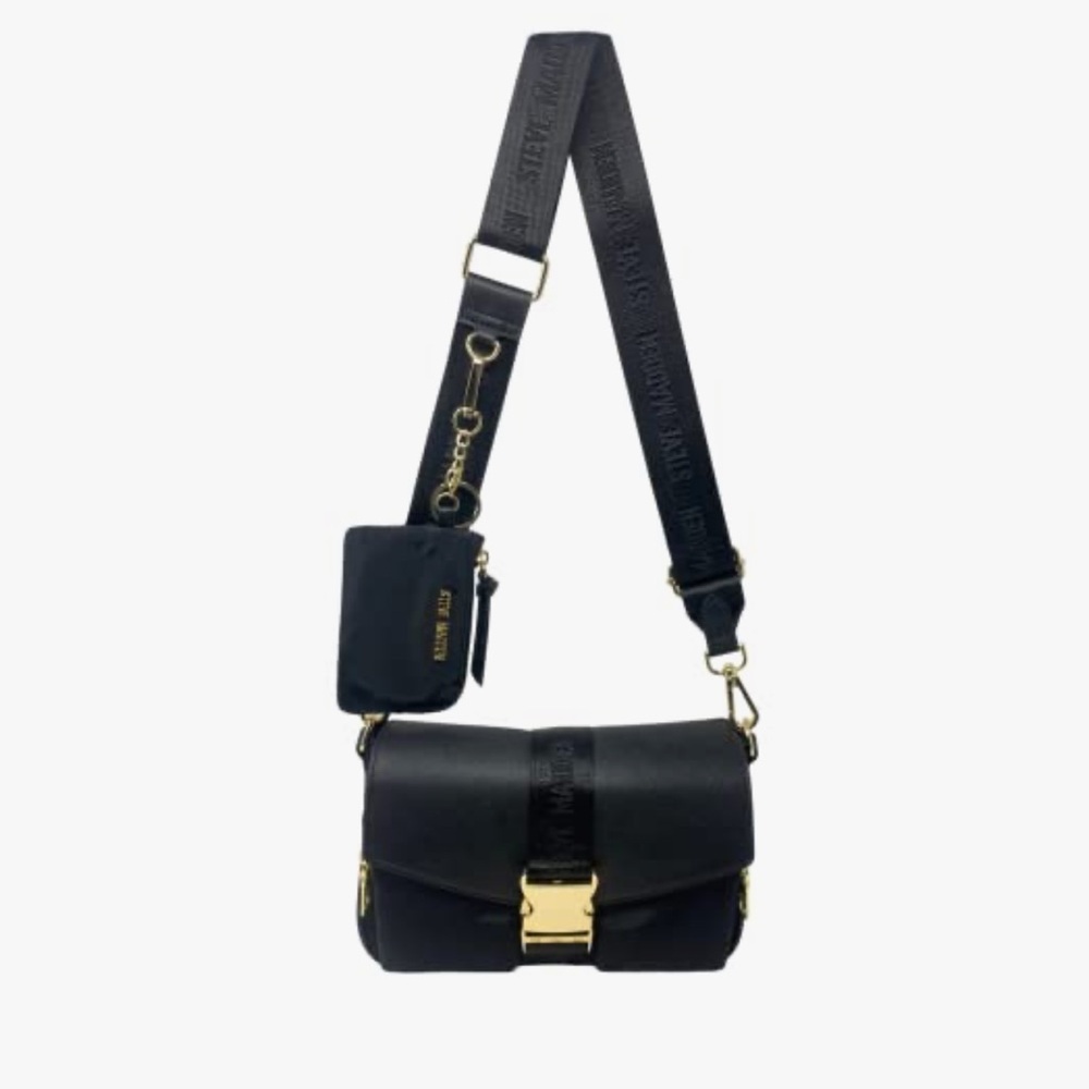 Steve Madden Black and Gold Crossbody Bag